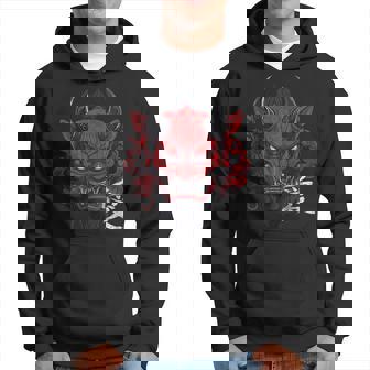 日本の伝統的な鬼の仮面日本の漢字アート パーカー - Kawaiitshirt