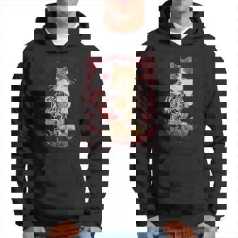 日本の鯉タトゥー猫アート美的ヴィンテージライジングサン パーカー - Kawaiitshirt