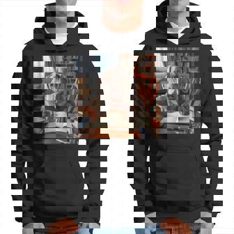 書斎でワイマラナー犬を書く詩 3 パーカー - Kawaiitshirt