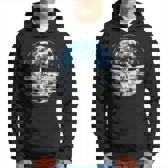 月面着陸 地球 グラフィック パーカー - Kawaiitshirt