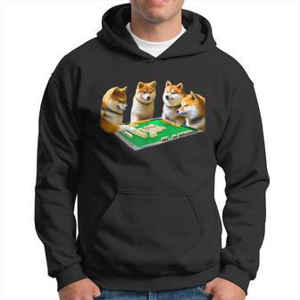 柴犬 イヌ 麻雀 面白いtシャツ 犬 文字入り メンズ おもしろ 面白い 服 おもしろグッズ ネタ 雀士 パーカー - Kawaiitshirt