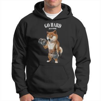 柴犬 筋トレ ダンベル付き フィットネスジム パーカー - Kawaiitshirt
