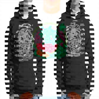 桃とスイカの漫画かわいいドラゴン パーカー - Kawaiitshirt