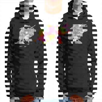 水彩爬虫類トリケラトプス古生物学恐竜 パーカー - Kawaiitshirt