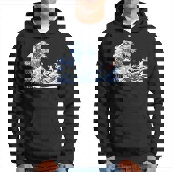 猫がサーフィンをする神奈川の大波 面白い猫の波 かわいい猫、猫好き、かわいい猫 パーカー - Kawaiitshirt