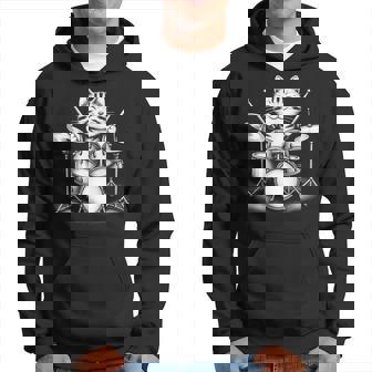 猫がドラムを弾く 面白いロックミュージックドラム 猫 パーカー - Kawaiitshirt