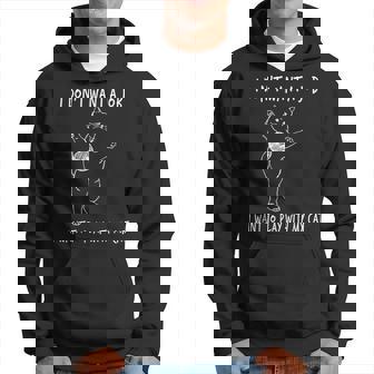 猫と遊びたい仕事はしたくない 面白いふれあい。 パーカー - Kawaiitshirt