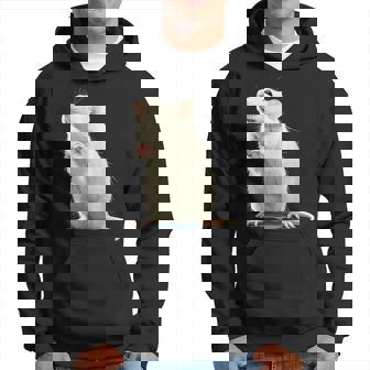 白いネズミが好きな人のための面白い見た目の白いネズミ パーカー - Kawaiitshirt