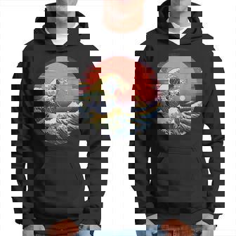 神奈川沖浪裏 葛飾北斎の 冨嶽三十六景 神奈川沖浪裏 富士山 レトロ ヴェイパーウェイヴ パーカー - Kawaiitshirt