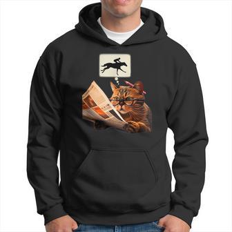 競馬 猫 ネコ 面白いtシャツ 馬tシャツ ウマ レース 馬 乗馬 メンズ おもしろグッズ ネタ 大人 男性 パーカー - Kawaiitshirt