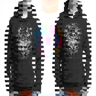 素晴らしいオオカミの頭の色彩。 パーカー - Kawaiitshirt
