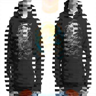 美しいルナゴールドドラゴン フローラルアートノボー パーカー - Kawaiitshirt