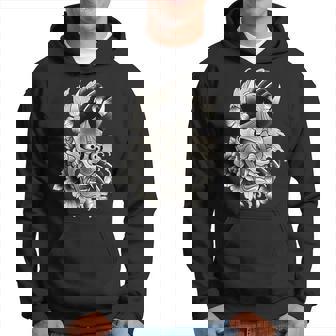 般若マスク 日本語 タトゥー フラッシュ パーカー - Kawaiitshirt