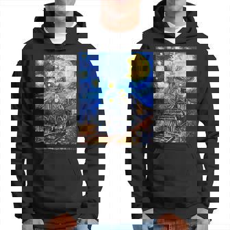 蒸気機関 蒸気機関車 ヴィンテージ ゴッホ 機関車 列車 パーカー - Kawaiitshirt