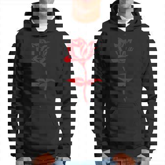 赤いバラ ミニマリスト お絵かき 花 薔薇 恋人 ガーデニング パーカー - Kawaiitshirt