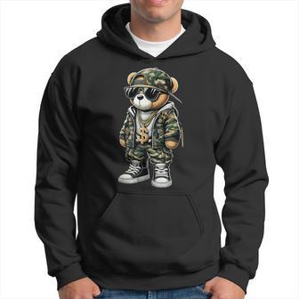 迷彩 ヒップホップ テディベア 迷彩 パーカー - Kawaiitshirt