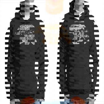 野生動物 レトロ 野生動物 クマ アウトドア 自然 森林 木 パーカー - Kawaiitshirt