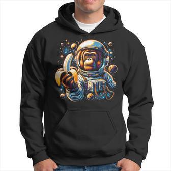 面白い サイケデリック 猿 宇宙飛行士 グラフィック メンズ パーカー - Kawaiitshirt