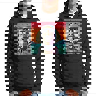 面白いイースター島像 レトロなモアイヘッドラパヌイv3 パーカー - Kawaiitshirt