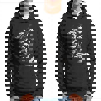 面白いギター 猫 ギターを弾く パーカー - Kawaiitshirt