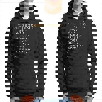 面白いコーディングシャツ Java 再帰 Eat Codeleep Repeat パーカー - Kawaiitshirt