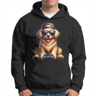 面白いビデオゲーム グラフィック イエロー ラブラドール犬 遊ぶゲーム パーカー - Kawaiitshirt