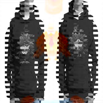 面白い感謝祭の七面鳥とサングラス皮肉なディナー パーカー - Kawaiitshirt