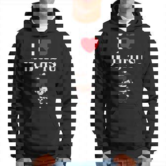 面白い柔術スポーツミニマリストかわいいシンプル柔術 I Love Jiu Jitsu パーカー - Kawaiitshirt