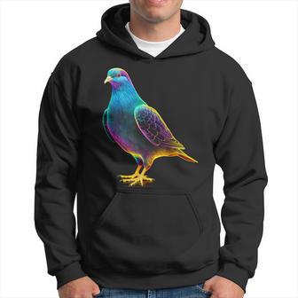鳩 カラフル 動物 動物園 アートワーク 鳩 パーカー - Kawaiitshirt