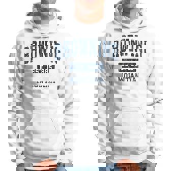 Browning Montana Mt ビンテージ スポーツ 確立 ネイビーデザイン 長袖tシャツ パーカー - Kawaiitshirt