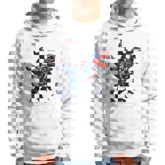 Dino Abraham Lincoln 4Th Of July Boys American Flag パーカー - Kawaiitshirt