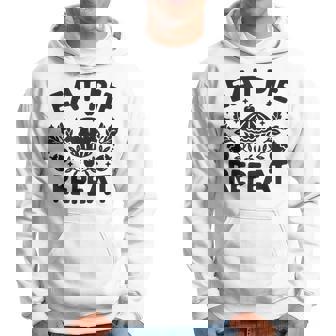 Eat Pie Repeat 面白い感謝祭のユーモア パーカー - Kawaiitshirt