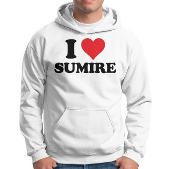 I Heartumire 名 I Love パーソナライズ パーカー - Kawaiitshirt