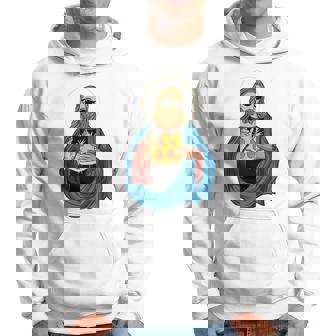 Jesus Holding A Pizza 長袖tシャツ パーカー - Kawaiitshirt