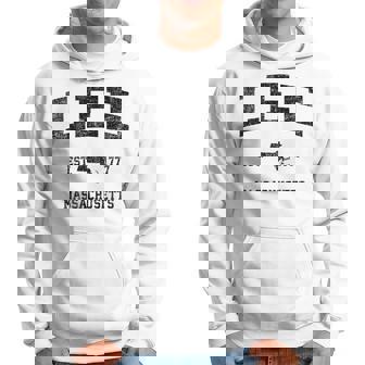 Lee Massachusetts Ma ビンテージ スポーツ デザイン ブラックプリント パーカー - Kawaiitshirt