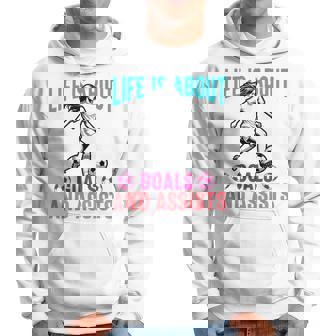 Life's About Goals And Assists サッカー 面白いサッカー選手 パーカー - Kawaiitshirt