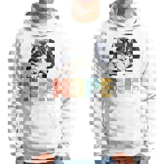 Nope 眠るシベリアンハスキーデザイン 長袖tシャツ パーカー - Kawaiitshirt