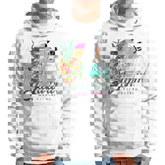 Sunset Beach Hawaii、サーフィンサーフボードレトロ、バックプリント パーカー - Kawaiitshirt