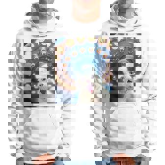 Ufo エイリアンフライングソーサー付き面白い白猫愛好家セルフィー 長袖tシャツ パーカー - Kawaiitshirt