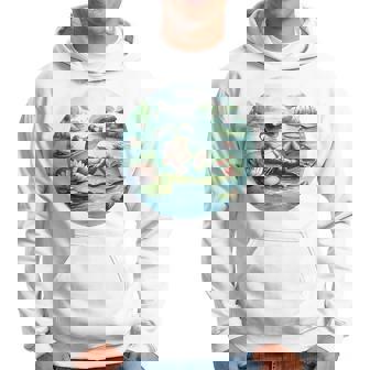 「池でリラックス」 – スイレンの上にサングラスをかけたカエル パーカー - Kawaiitshirt