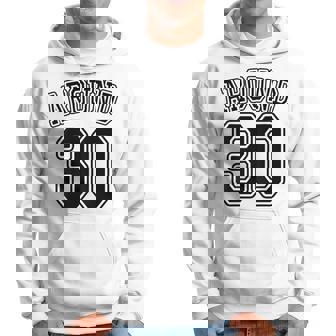 【バックプリント・背中側】Around 30 アラサー（三十歳 30才）ユニフォーム風 30代 誕生日プレゼント 面白 パーカー - Kawaiitshirt