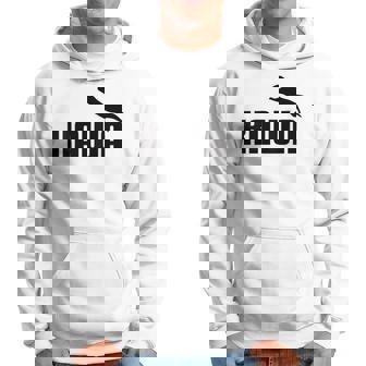 【バックプリント・背中側】Kawa カーワ《ブラック 黒》コツメカワウソ スポーツ ブランド パロディ 面白い かわいい パーカー - Kawaiitshirt