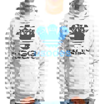 【バックプリント・背中側】ウソデス Usodes かわうそです。《ブルー 青》スポーツ ブランド パロディ 面白い パーカー - Kawaiitshirt