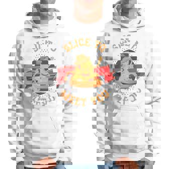 あなたに会うためにチーズクラストとスライス用のスライスが入ったピザ。 長袖tシャツ パーカー - Kawaiitshirt