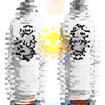 かわいい 漫画 太陽 放射 オレンジ イエロー 愛らしい パーカー - Kawaiitshirt