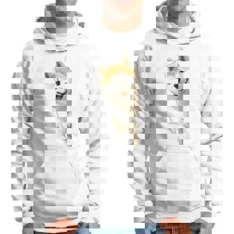 かわいい日本の秋田犬が角をのぞく犬好き。 パーカー - Kawaiitshirt