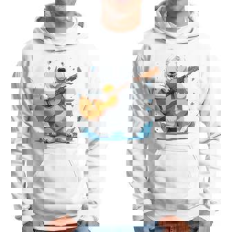 アコースティックギターを弾くクマ、ベアギタリスト 長袖tシャツ パーカー - Kawaiitshirt