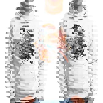 アメリカンツリー スズメ 鳥 幾何学模様 パッテンアート かわいい鳥 ロー パーカー - Kawaiitshirt