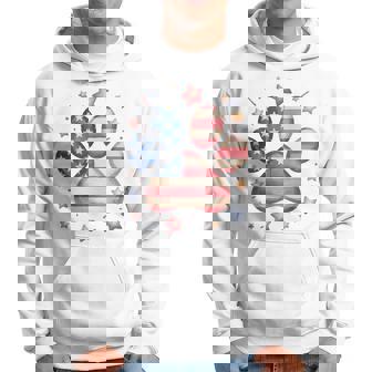 アメリカ国旗 愛国的な犬と猫の足跡プリント 7月4日 犬 パーカー - Kawaiitshirt