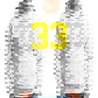 イエローナンバー33 背面 スポーツチーム ジャージ番号 パーカー - Kawaiitshirt